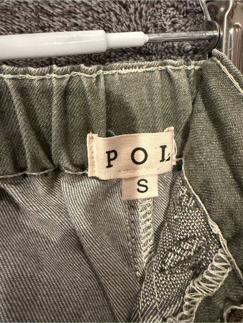 POL Olive & Cream Patchwork Jogger Pants - Picture 9 of 9